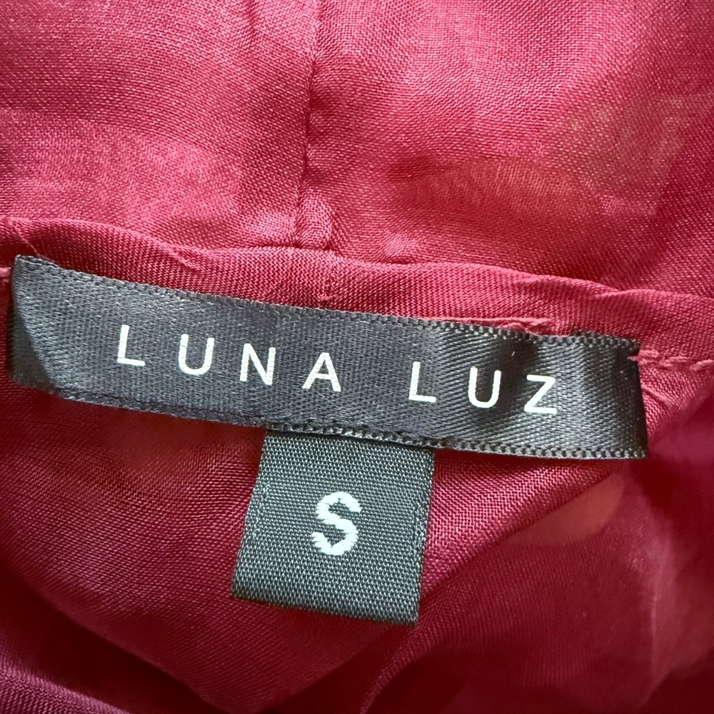 Luna Luz Silk Organza Sheer Deep Set Tunic Dress NWOT Sz S - Picture 2 of 10